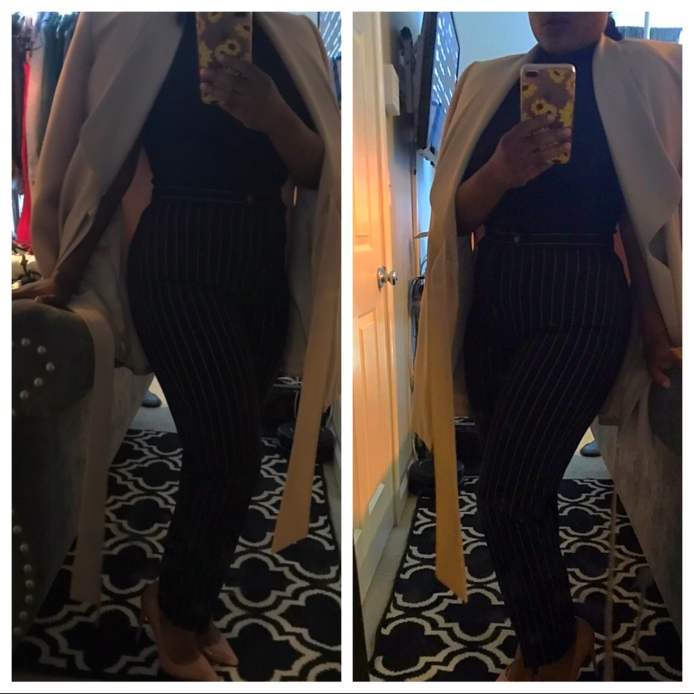 High Waisted Pinstripe Pants